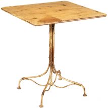 Biscottini - table en fer forgé avec finition blanche antique