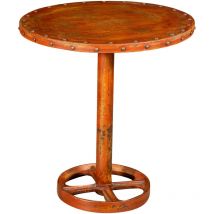 Biscottini - table en fer forgé avec finition rouge antique