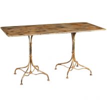 Table En Finition Crème Antique En Fer Forgé
