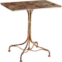 Biscottini - table en finition crème antique en fer forgé