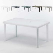 Table en Polyrotin rectangulaire 150x90 pour Jardin terrasse bar restaurant Grand Soleil Boheme - Blanc