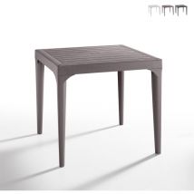 Bica - Table de jardin bar extérieur carré 80x80cm en polypropylène Malmo - Blanc