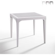 Bica - Table de jardin bar extérieur carré 80x80cm en polypropylène Malmo - Blanc