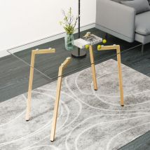 Table en verre rectangulaire, verre trempé de 0,8 cm d'épaisseur, pour 4-6 personnes, 110 x 70 x 75 cm