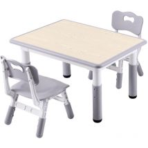 Sinbinta - Table pour Enfant avec 2 Chaises, Table et Chaise Enfant Réglable en Hauteur pour Les 3 à 8 Ans pour la Maison, Table Dessin Enfant Facile