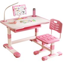 Flasidu - Kindertisch- Und Stuhlset Mit Stauraum - Kinder-schreibtisch - 73×70×46 Cm - Rosa