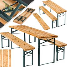 Tectake - Table de jardin pliante avec bancs 3 pièces