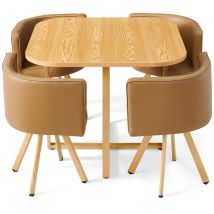 Cotecosy - Table et chaises scandinaves Oslo Taupe