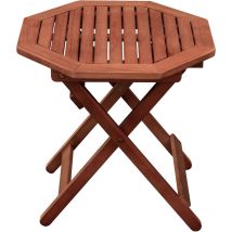 Petite table de jardin table d'appoint en bois table de balcon petite ronde, eucalyptus pliable 100% fsc huilé, DxH 50x50 cm