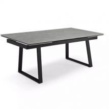 Meubletmoi - Table extensible 160/240 cm céramique gris marbré pied luge - arizona 02