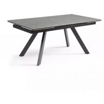 Meubletmoi - Table extensible 160/240 cm céramique gris marbré pieds inclinés - arizona 08