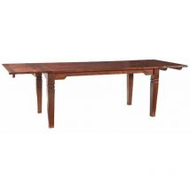 Massivmoebel24 - Table à manger extensible 90x90 Acacia laqué Nougat oxford 118