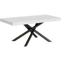 Itamoby - Table extensible 90x120/224 cm Famas Premium Frêne Blanc structure Anthracite