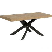 Itamoby - Table extensible 90x120/224 cm Volantis Chêne Premium Nature Structure Anthracite