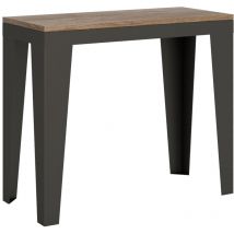 Itamoby - Console extensible 90x40/300 cm Flame Evolution Chêne Nature Structure Anthracite