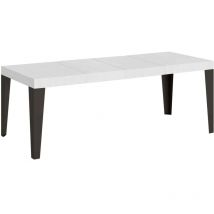 Itamoby - Table extensible 90x160/264 cm Flame Premium Frêne Blanc structure Anthracite