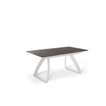 Webmarketpoint - Table Extensible - Barret - 90cm x 170/270cm h. 76cm - hpl Top - Aluminium Legs - Couleurs: Ruggine (top) et Blanc (jambes)