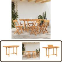 Table extensible de jardin 110-160x80x75 cm bois de teck solide - Table De Jardin - Table Extensible - Table En Teck - Mobilier De Jardin