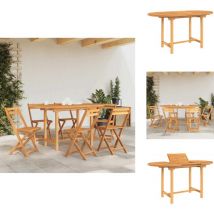 Table extensible de jardin 110-160x80x75 cm bois de teck solide - Table De Jardin - Table Extensible - Table En Teck - Mobilier De Jardin