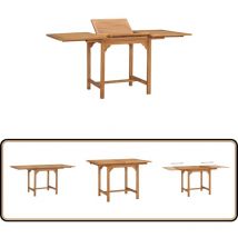 Table extensible de jardin (110-160)x80x75 cm Teck solide - Table De Jardin - Table Extensible - Table Teck - Mobilier De Jardin - Terrasse
