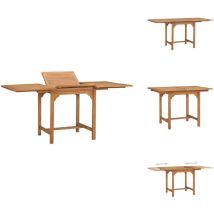 Table extensible de jardin (110-160)x80x75 cm Teck solide - Table De Jardin - Table Extensible - Table Teck - Mobilier De Jardin - Terrasse