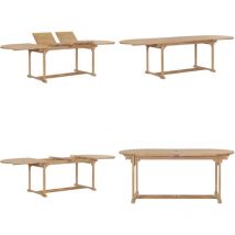Table extensible de jardin 180-280x100x75 cm Teck solide Ovale - Table De Jardin - Table Extensible - Table En Teck - Mobilier De Jardin - Terrasse