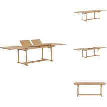 Table extensible de jardin 180-280x100x75 cm Teck solide - Table De Jardin - Table Extensible - Mobilier De Jardin - Teck - Table à Manger Extérieur