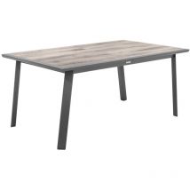 Hesperide - Table de jardin extensible Pavane pécan & graphite 10 places en aluminium traité époxy - Hespéride