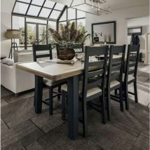 Pier Import - Table extensible en bois finition bleu profond 180-230 cm hove