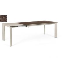 Iperbriko - Table extensible marron brillant/tortora, style moderne, 160/220x90x76 cm