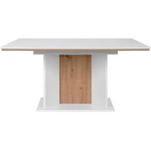 Table Extensible - Arona - Rectangulaire - 10 Personnes - 160/200 X 76 X 90 Cm - Blanc / Chêne Artisan