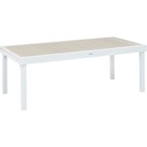 Hesperide - Table de jardin extensible Piazza lin & blanc 12 places en aluminium traité en epoxy - Hespéride