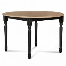 Hellin - Table extensible ronde bois D105 + 1 allonge et pieds tournés - victoria