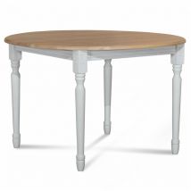 Hellin - Table extensible ronde bois D105 + 1 allonge et pieds tournés - victoria