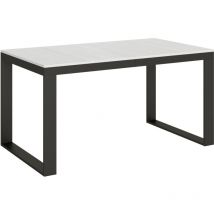 Itamoby - Table extensible 90x160/420 cm Tecno Evolution Frêne Blanc structure Anthracite