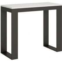 Console extensible 90x40/196 cm Tecno Small Evolution Frêne Blanc structure Anthracite