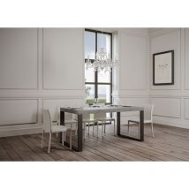 Table extensible 90x130/390 cm Tecno Cemento structure Anthracite
