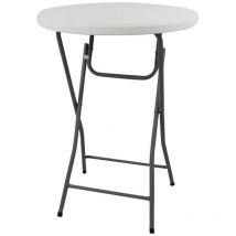 Defibrico - Table extérieure de retchiable en acier et en plastique ø 80x110 h cm