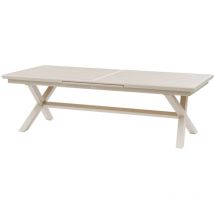 Hesperide - Table de jardin extensible Axiome effet bois lin & blanc 12 places en aluminium - Hespéride