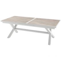 Hesperide - Table de jardin extensible Axiome sépia & blanc 10 places en aluminium traité époxy - Hespéride