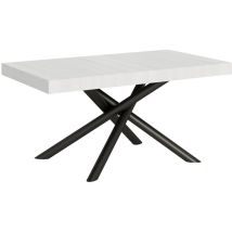 Itamoby - Table extensible 90x160/264 cm Famas Frêne Blanc structure Anthracite