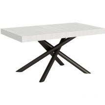 Itamoby - Table extensible 90x160/420 cm Famas Frêne Blanc structure Anthracite