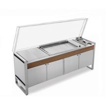 Plancha Planet - Table de cuisson Fermée oasi 205C + Plancha oasi 80 Lisse + Friteuse