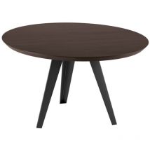 Table Fixe - Henry - Chêne thermochauffé - Métal - 0cm x Diam 130cm H. 76cm