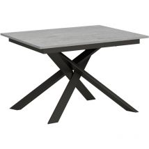 Itamoby - Table extensible 90x120/180 cm Ganty Cemento - chant de la même couleur que le piètement Anthracite
