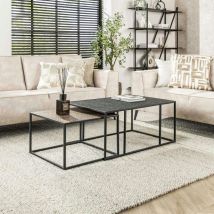 Pier Import - Table gigogne noir et or nova (lot de 2 pièces)