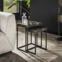 Pier Import - Table gigogne gris et or en teck recyclé (2 pièces) nova
