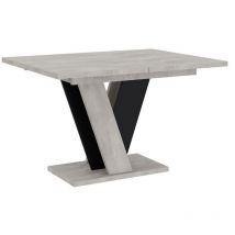 Mobilier1 - Table Goodyear 125, Gris + Noir, 75x90x120cm, Allongement, Stratifié