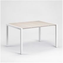 Grosfillex - Table Eden 133 - Blanc lin - 133x87 - Aluminium et résine - 6P