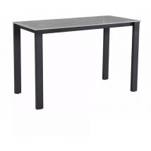 Meubletmoi - Table haute 140 cm rectangulaire céramique gris marbré - harper